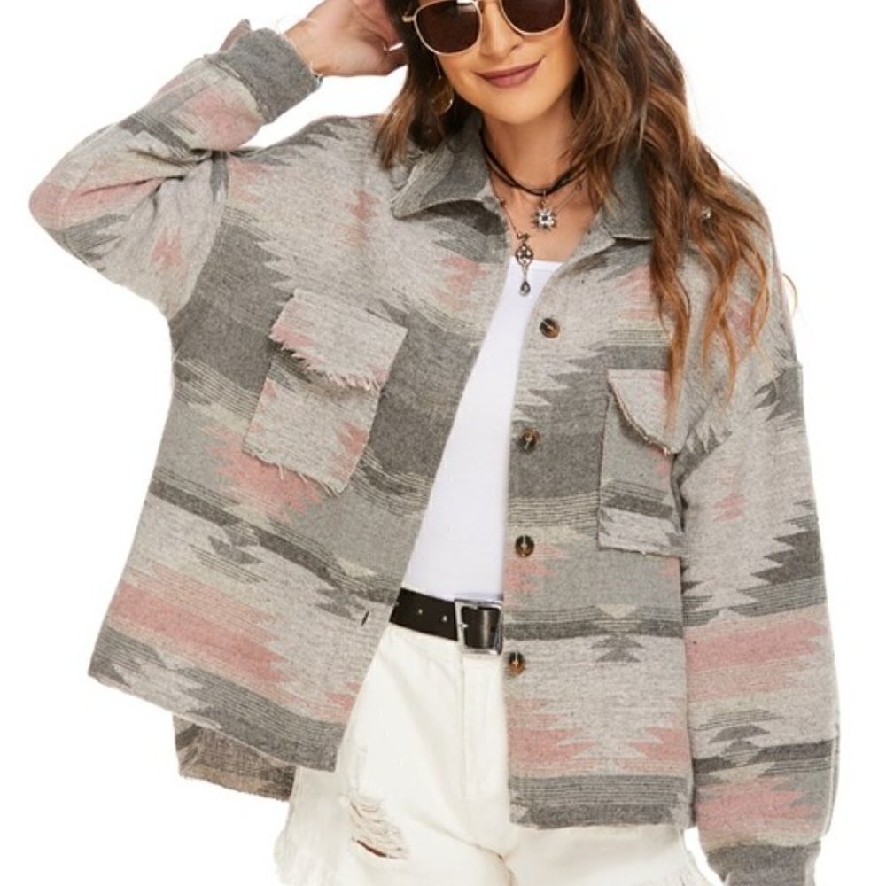 𝅺aztec print Shacket (jacket/shirt)